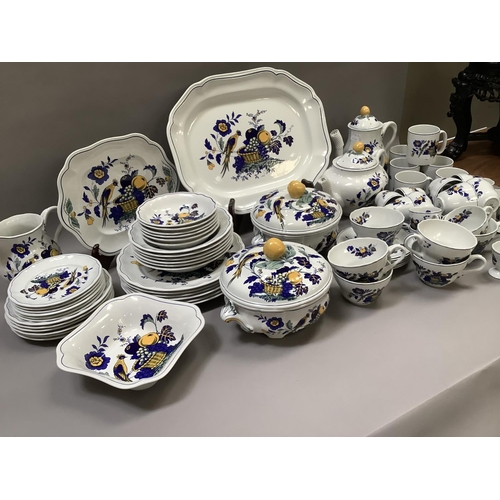 30 - A Spode dinner breakfast and tea service of Bluebird pattern, as new, comprising six breakfast cups ... 