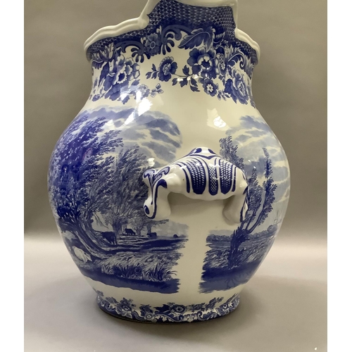 32 - A large Spode blue and white toilet jug from the signature collection Rural Scenes originally introd... 