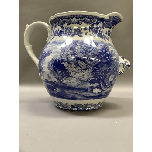 32 - A large Spode blue and white toilet jug from the signature collection Rural Scenes originally introd... 