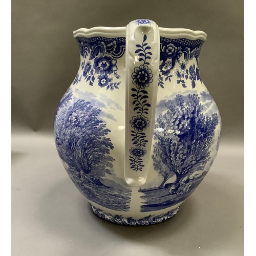 32 - A large Spode blue and white toilet jug from the signature collection Rural Scenes originally introd... 