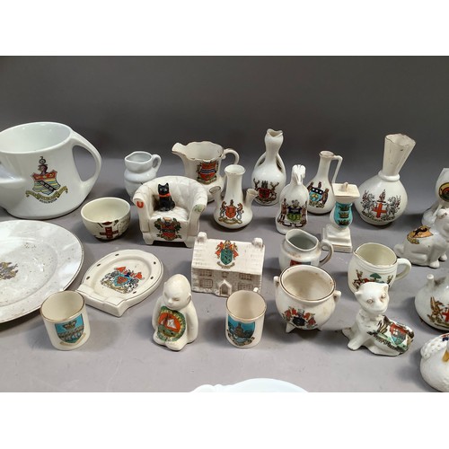 351 - A quantity of crested china ware including Carlton, Arcadian and other makes, shaving mug, chamber s... 