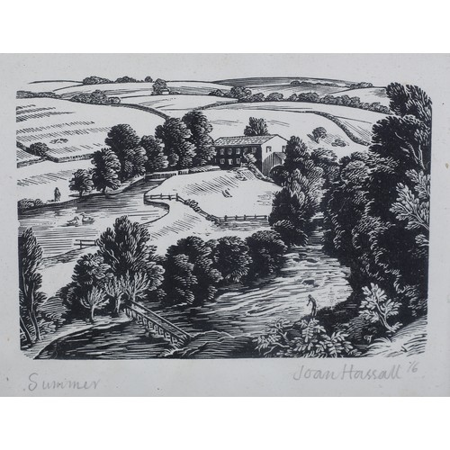 390 - ARR By and After Joan Hassall OBE (1906-1988), Winter, Spring and Summer black and white wood engrav... 