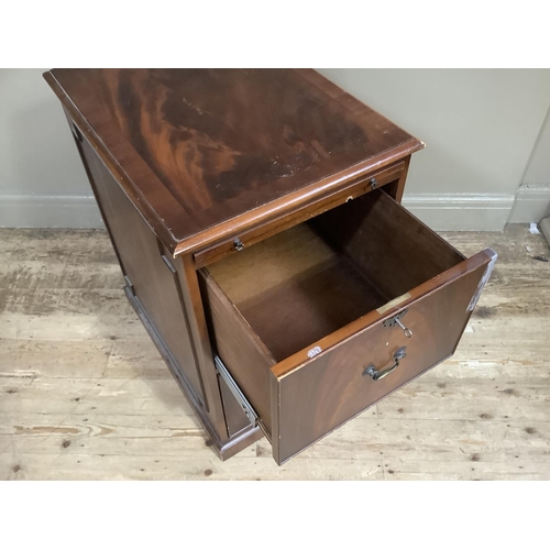 81 - A mahogany finished filing cabinet chest with pull out slide, 50cm wide by 67cm deep by79cm high