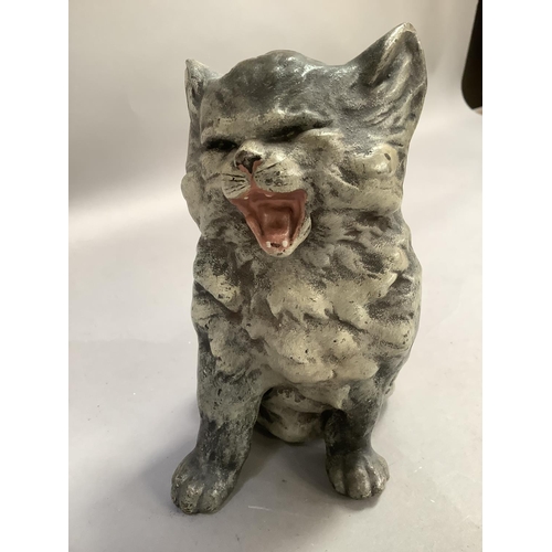 22b - A late Victorian/Edwardian pottery figure of a cat, registered number 481523