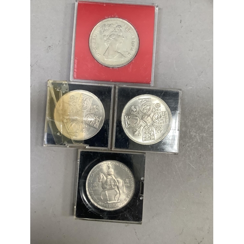 253 - Four commemorative crowns in plastic cases