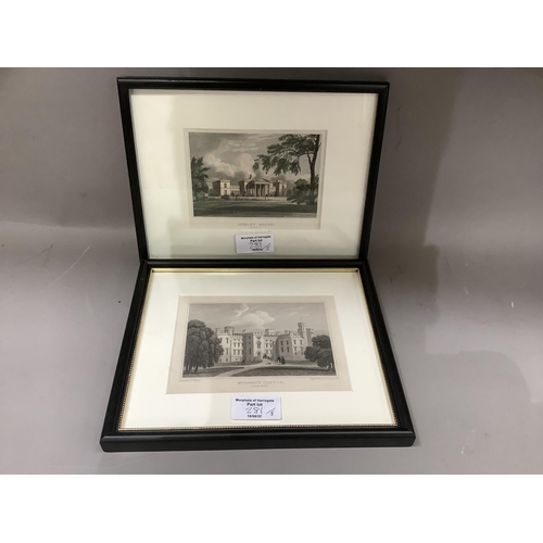 281 - Four hand tinted engravings of Leeds, Armley House, Court House, Leeds Library together with The Cry... 