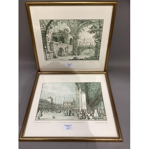 284 - Four colour prints after Canaletto from works held in the Royal Library at Windsor Castle, Rome and ... 