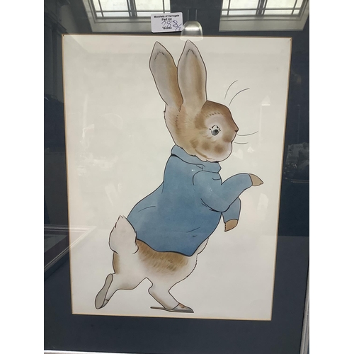 288 - Two nursery prints of Peter Rabbit and Jemima Puddleduck, 37cm by 28cm