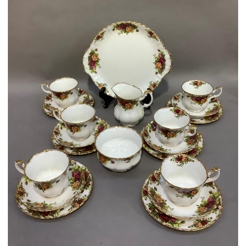 103 - Royal Albert Old Country Roses tea service of six cups, six saucers, six tea plates, sugar and cream... 