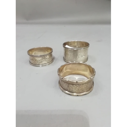 224 - Three various Victorian and later napkin rings, Birmingham 1898, 1906 and 1927