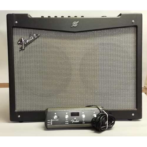 42 - A Fender Mustang four Solid State Modelling guitar amplifier, approximate output 100 watts, includin... 