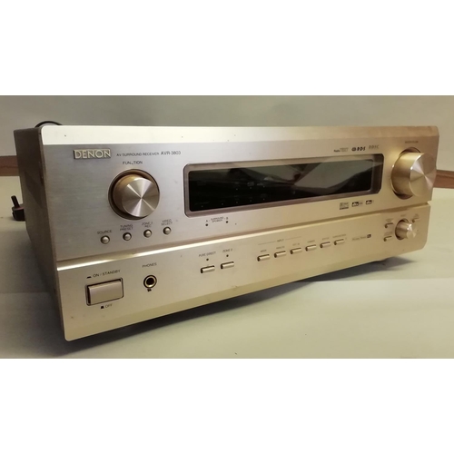 46 - A Denon AVR3803 7.1 surround AV Amplifier, colour silver