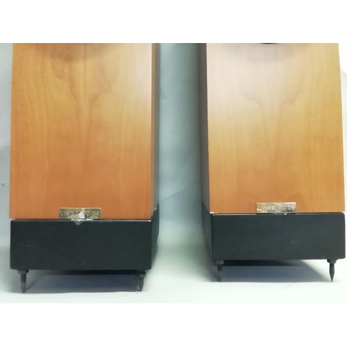 58 - A pair of Living Voice bi-wire speakers, Auditorium Serial No. M39902L, cherry wood veneered cabinet... 