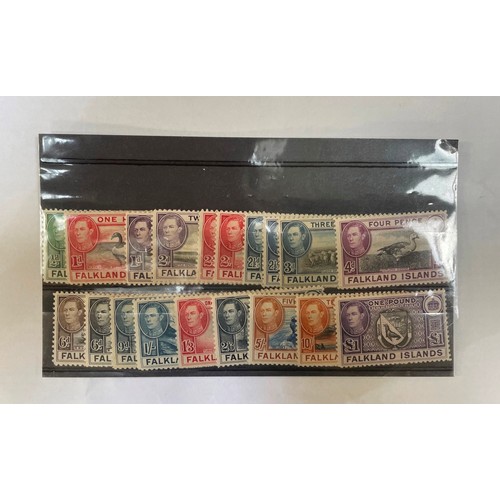 398 - Falkland Islands George VI Pictorial Set 1938-50 mint unused SG146/163 (19) - includes additional sh... 