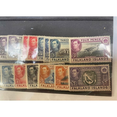 398 - Falkland Islands George VI Pictorial Set 1938-50 mint unused SG146/163 (19) - includes additional sh... 