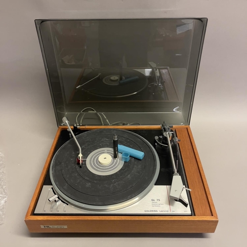 56 - Mid sixties Goldring Lenco GL 75 four-speed direct drive turntable, including stylus and supplementa... 