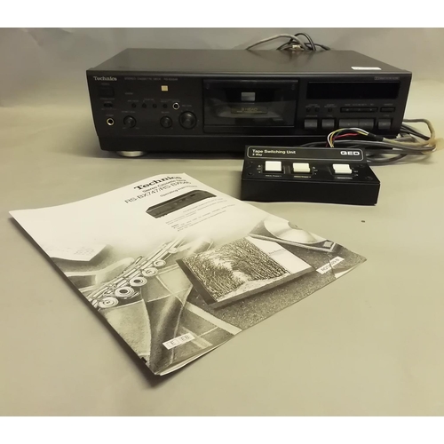 61 - A Technics RS-BX 646 stereo cassette desk with QED switching unit