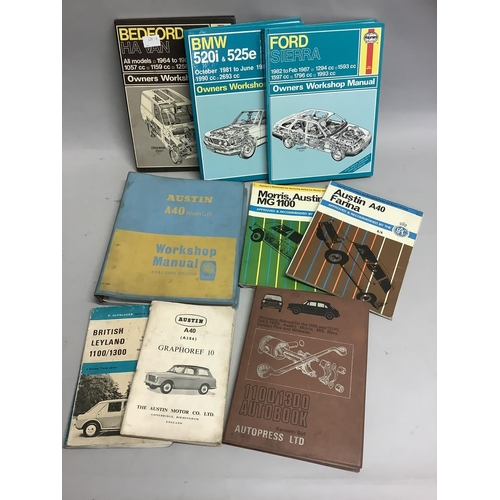 170 - Three Haynes workshop manuals for Bedford HA Van, BMW 5 series and Ford Sierra, along with original ... 