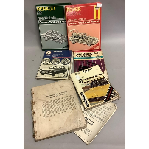 171 - Two Haynes workshop manual for Renault 18 and Rover SD1 3500, along with two Ford Escort MK1 Worksho... 