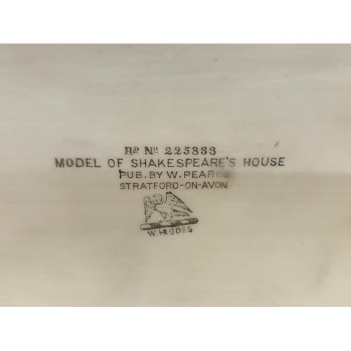 314 - A W. H. Goss porcelain pastille burner-model of Shakespeare's House, Regd No. 225833 pub. by W. Pear... 