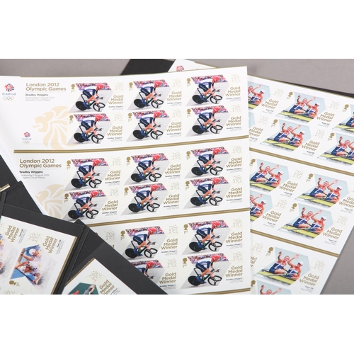 368 - One full Set of EIIR GB Olympic Games 2012 Gold Medal Winners mint unused sheetlets (29 x 6 First Cl... 