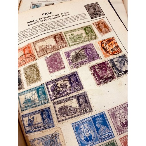 383 - Five World stamp albums - mainly used hinged and mounted - wide range of stamps late 19th century on... 