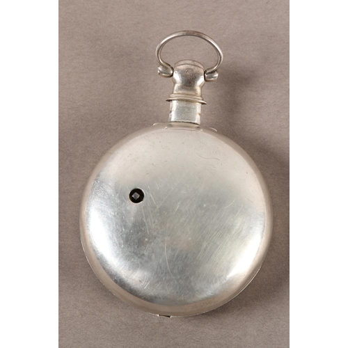 438 - A GEORGE III SILVER PAIR CASED POCKET WATCH by Rust and Shipham Hull with 'Patent' rack lever escape... 