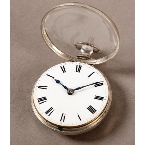 438 - A GEORGE III SILVER PAIR CASED POCKET WATCH by Rust and Shipham Hull with 'Patent' rack lever escape... 