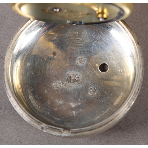 441 - A WILLIAM IV SILVER PAIR CASE POCKET WATCH by Tho's Taylor Manchester, English lever movement no. 19... 