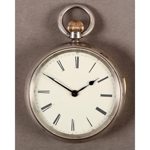 442 - A VICTORIAN QUARTER REPEATER POCKET WATCH, Swiss keyless jewelled lever movement, white enamel dial ... 