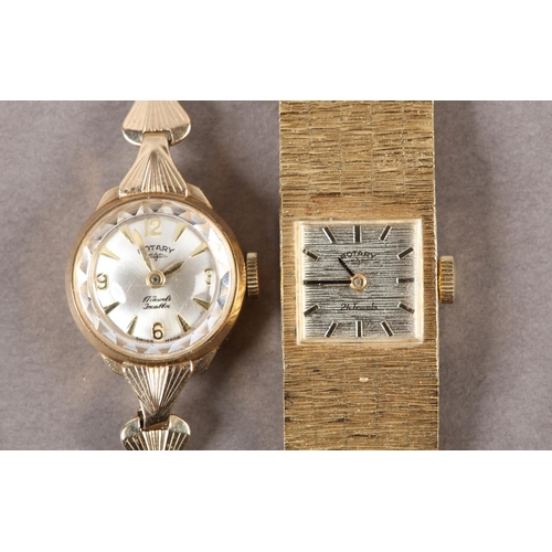 431 - A ROTARY LADY'S COCKTAIL WRISTWATCH c.1963, in 9ct gold case and integral shell link bracelet no. 64... 