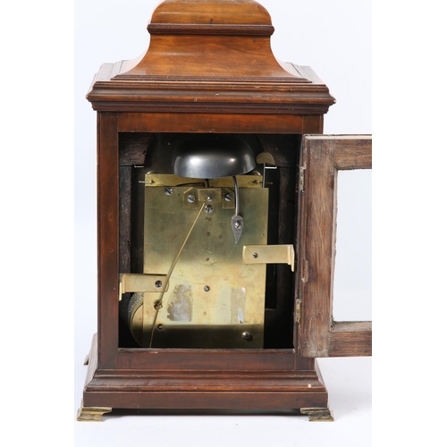 87 - A GEORGE III VERGE BRACKET CLOCK by John Partington, London, brass fusee, passing strike movement on... 