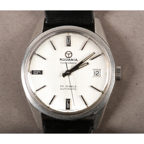 425 - A RODANIA GENTLEMAN'S HYDROLASTIC AUTOMATIC DATE WRISTWATCH c.1975, in stainless steel case no, 2314... 