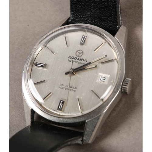 425 - A RODANIA GENTLEMAN'S HYDROLASTIC AUTOMATIC DATE WRISTWATCH c.1975, in stainless steel case no, 2314... 