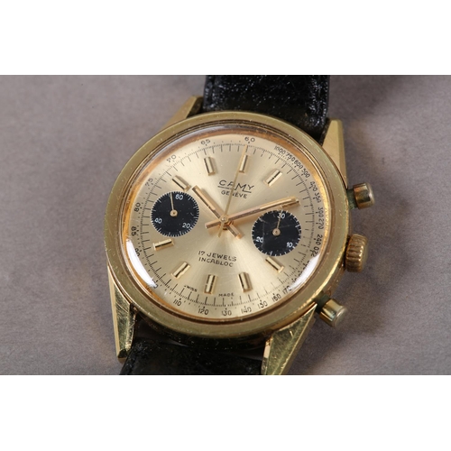 422 - A CAMY GENEVE GENTLEMAN'S MANUAL CHRONOGRAPH WRISTWATCH c.1970, in rolled gold case with stainless s... 