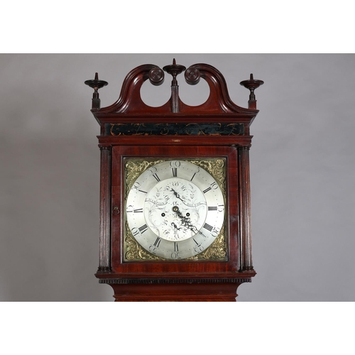 90 - A LATE 18TH CENTURY CUBAN MAHOGANY LONGCASE CLOCK by Hampson of Bolton c.1780, the hood having a swa... 