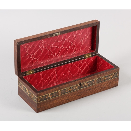 62 - A VICTORIAN ROSEWOOD TUNBRIDGE WARE BOX, rectangular, the lid inlaid in specimen woods in perspectiv... 