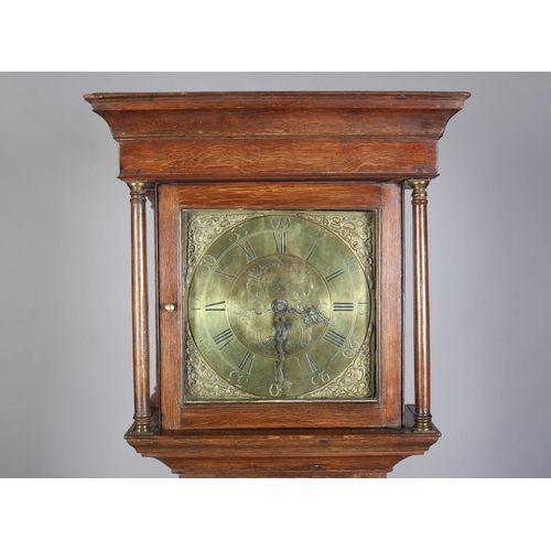 93 - AN EARLY 19TH CENTURY OAK LONGCASE CLOCK by John Ramsbottom of Hall Green, the square brass dial, 30... 