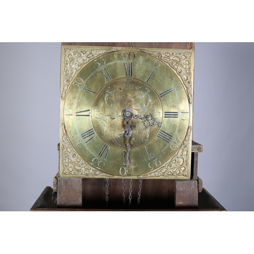 93 - AN EARLY 19TH CENTURY OAK LONGCASE CLOCK by John Ramsbottom of Hall Green, the square brass dial, 30... 