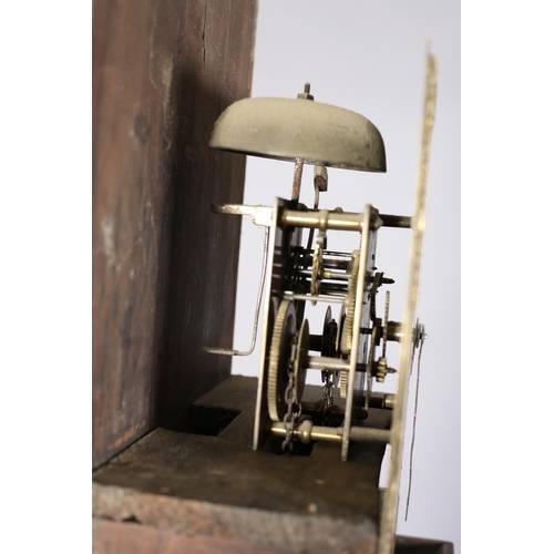 93 - AN EARLY 19TH CENTURY OAK LONGCASE CLOCK by John Ramsbottom of Hall Green, the square brass dial, 30... 