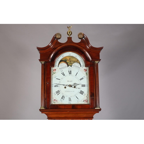 91 - AN EARLY 19TH CENTURY MAHOGANY LONGCASE CLOCK, by Barwise of Cockermouth, the painted dial 32cm with... 