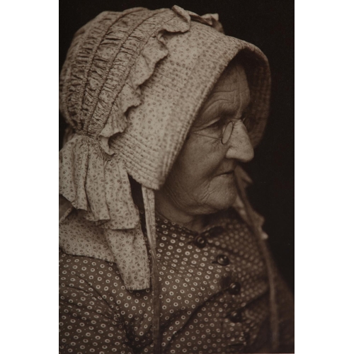 20 - FRANK MEADOW SUTCLIFFE (1853-1941), Lady with bonnet, c.1880, portrait of an elderly woman, in profi... 