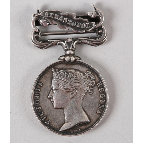 453 - CRIMEA MEDAL 1854 with clasp Sebastopol, named to Pte Geo Copley 7th Fusiliers VF