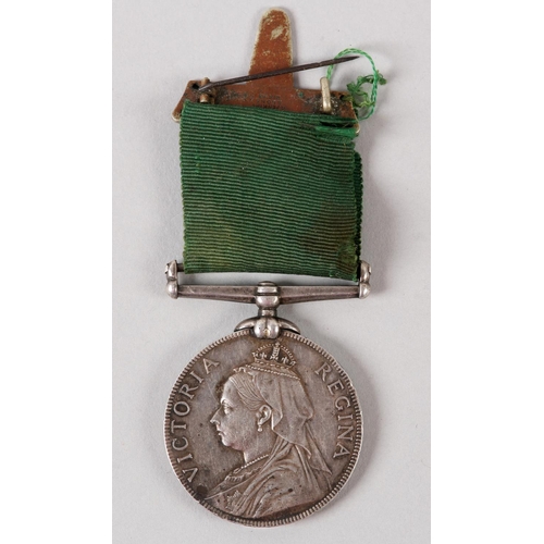 454 - VICTORIA VOLUNTEER LONG SERVICE MEDAL, named to 1233 Pte J W Kenyon, 3rd VB (P.W.O.), WY Regt, GVF