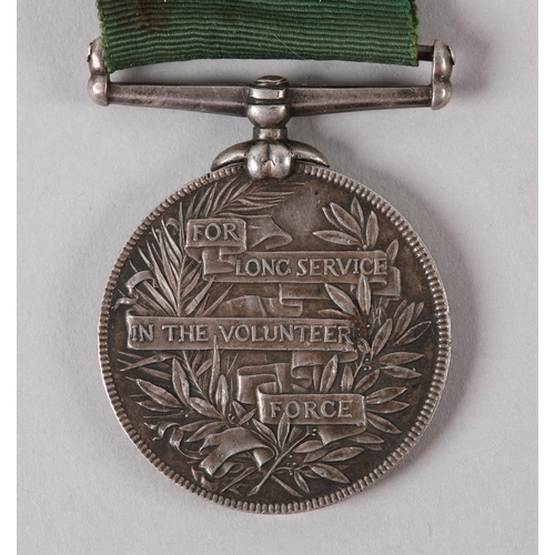 454 - VICTORIA VOLUNTEER LONG SERVICE MEDAL, named to 1233 Pte J W Kenyon, 3rd VB (P.W.O.), WY Regt, GVF