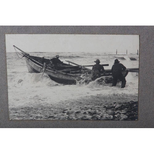 27 - FRANK MEADOW SUTCLIFFE (1853-1941), Flamb. (sic) Cobble, c.1910, Launching the boat against a strong... 