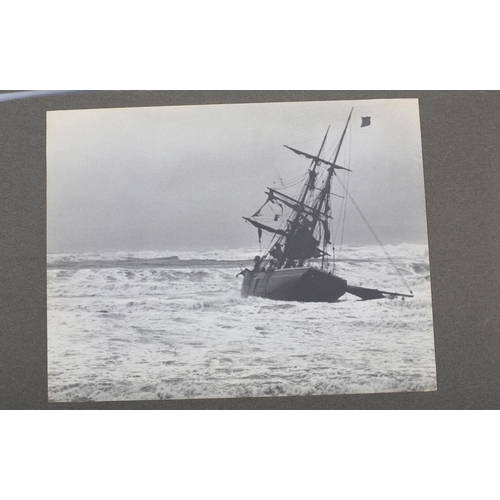 29 - Chas E Wanless of Scarborough (1875-1938), Gale Driven, two vintage photographs of a ship in distres... 