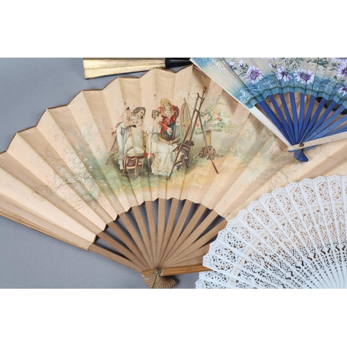 118 - American fixed advertising fans, 20th century, variously advertising a bank, insurance, a paint supp... 