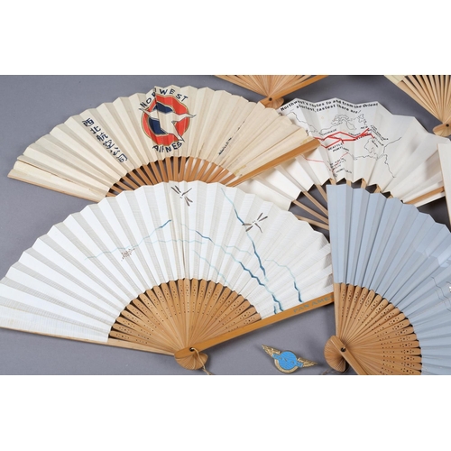 123B - Aviation interest: Pan American, three fans with attractive motifs; one example for TWA; and four ex... 