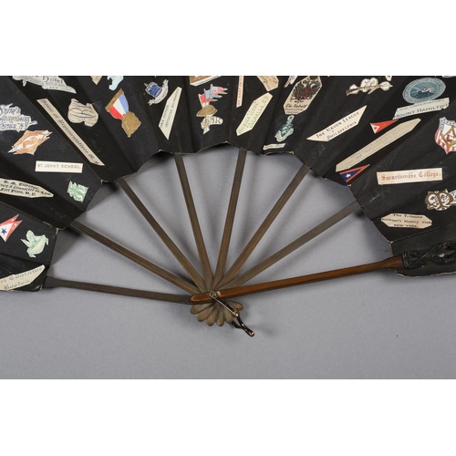 52 - University of Pennsylvania, USA: A large double-sided scrap fan, the fan itself of Japanese style wi... 